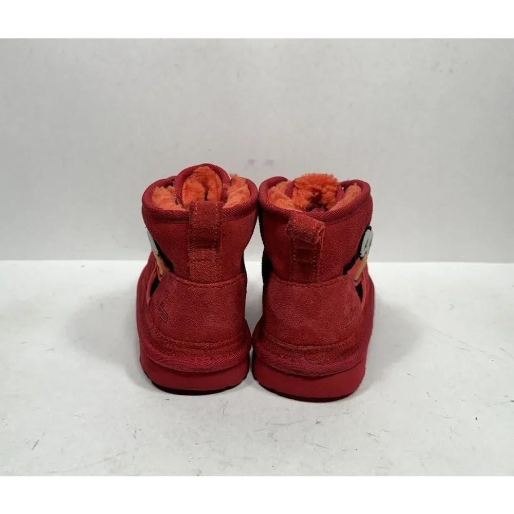 Ugg x Elmo Neumel II 2‎ Boots 1127431K Red Suede Kids Size 3 Sesame Street